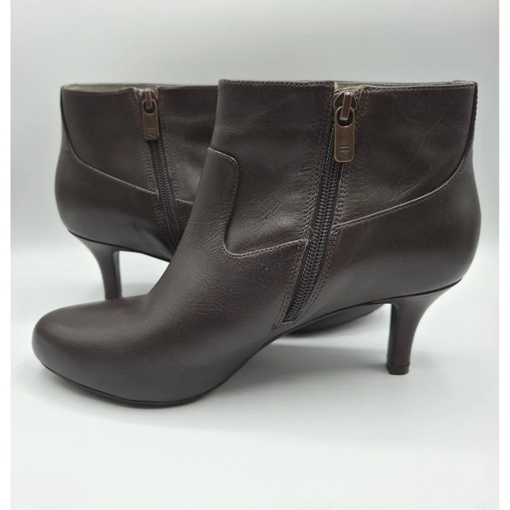 Rockport Brown Leather Ankle Boots Kitten Heel ADIPRENE V75985 Womens 7 M